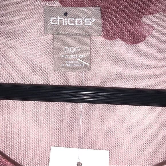 NWT🏷 CHICO’s Tunic Dusty Rose 3/4 sleeves Mauve Floral Sz 00 (XS) - Picture 4 of 9